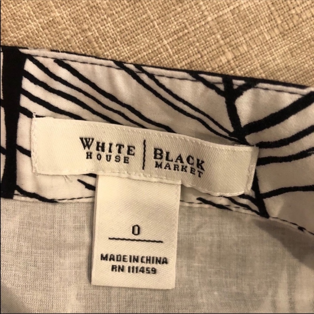 WHBM floral skirt black white gold size 0 - Picture 6 of 7